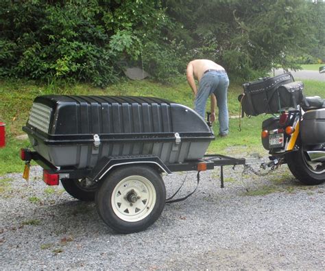 Overall length is 82". . Homemade pull behind motorcycle trailer